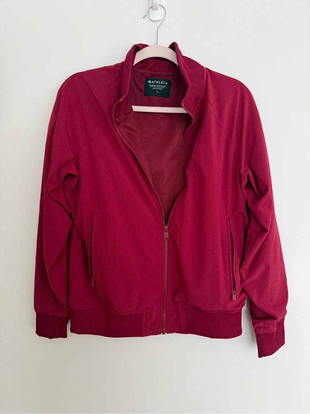 Athleta Brooklyn Bomber Jacket Women's Deep Berry Sz M